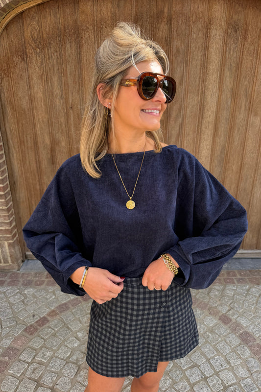 Velvet jeans blouse