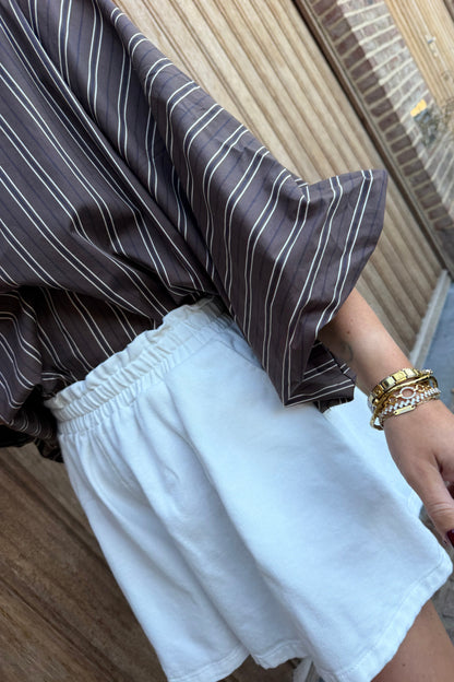 Isya gestreepte blouse bruin