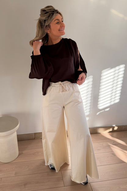 Cream Wide pants