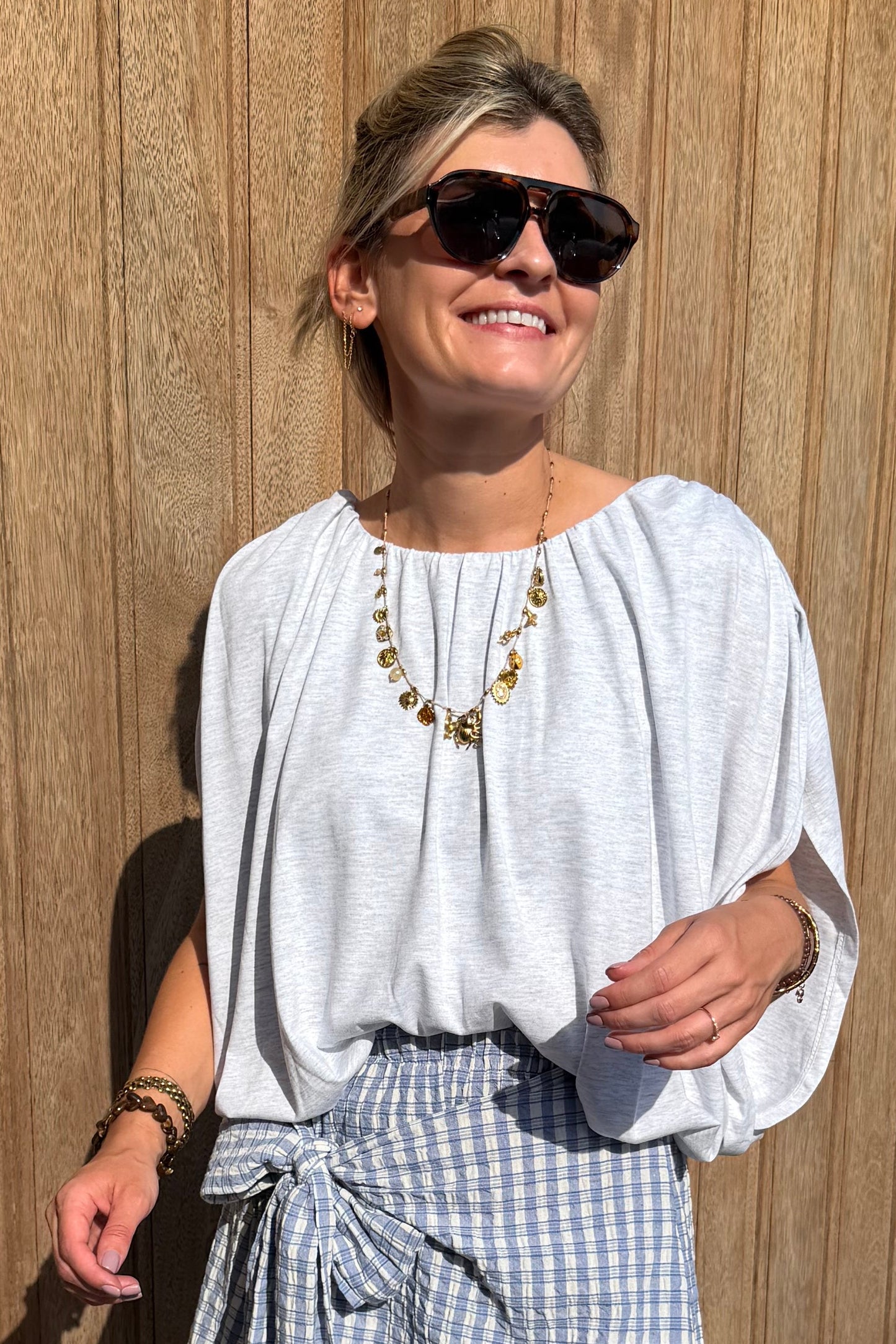 Jeannine drapé top