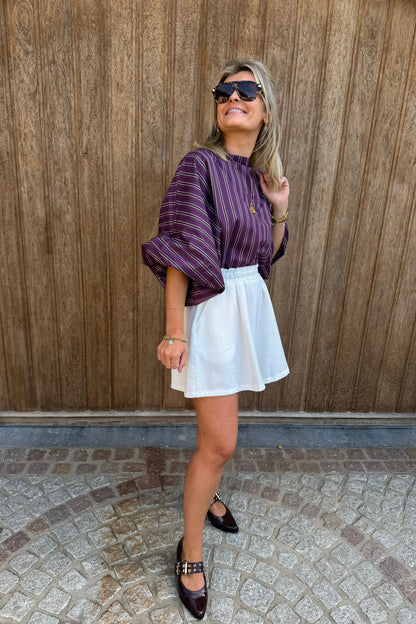 Isya gestreepte blouse bordeaux