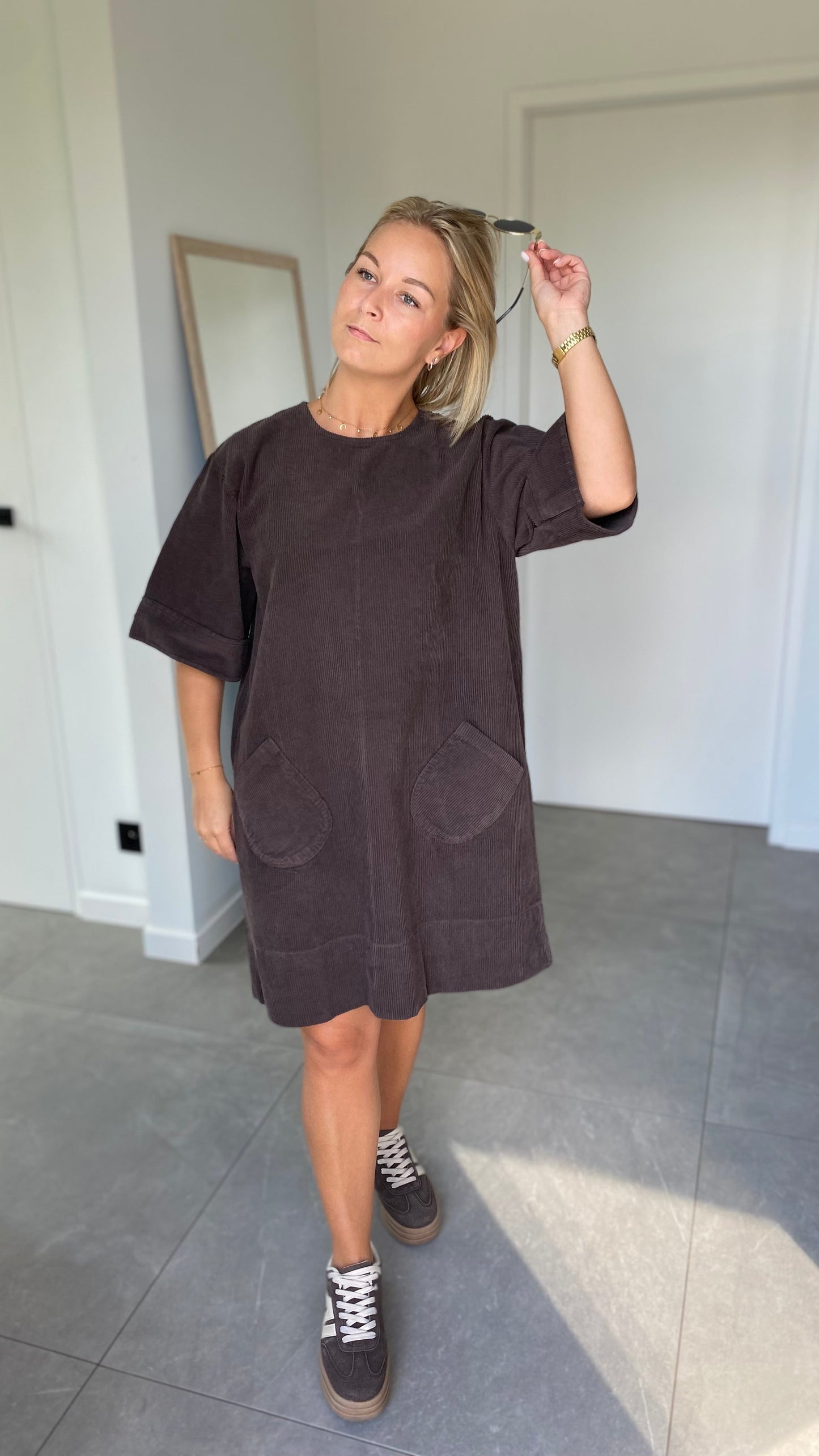 Marron corduroy dress