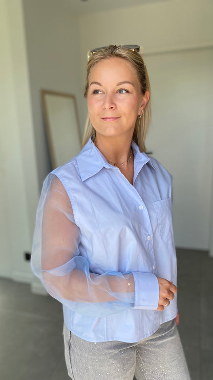 Organza sleeve blouse