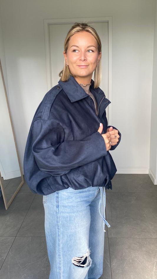 Marine suede bomber