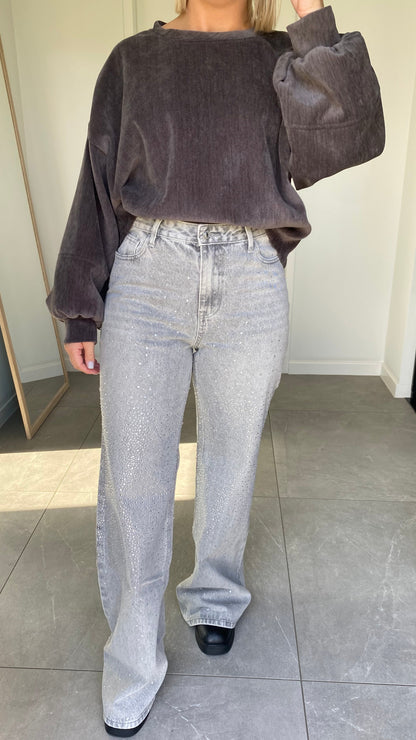 Grey sparkle jeans