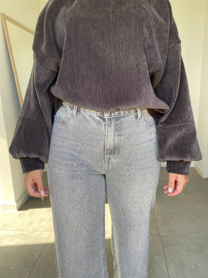 Grey sparkle jeans